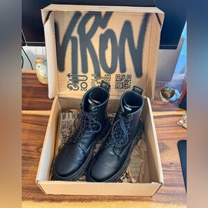 Viron Black Vegan Leather Boots